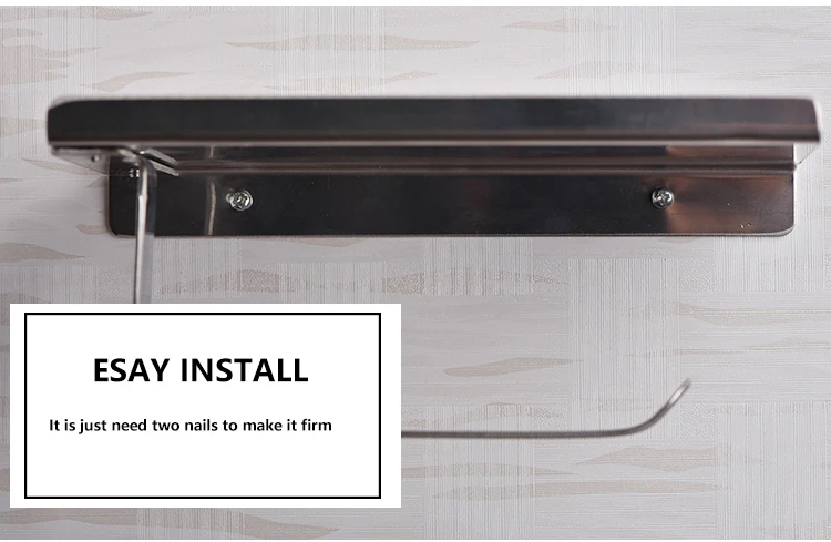 ZhangJi настенный металлический держатель для туалетной бумаги с телефонной полкой для ванной комнаты из нержавеющей стали держатель для рулонной бумаги держатель для мобильного телефона