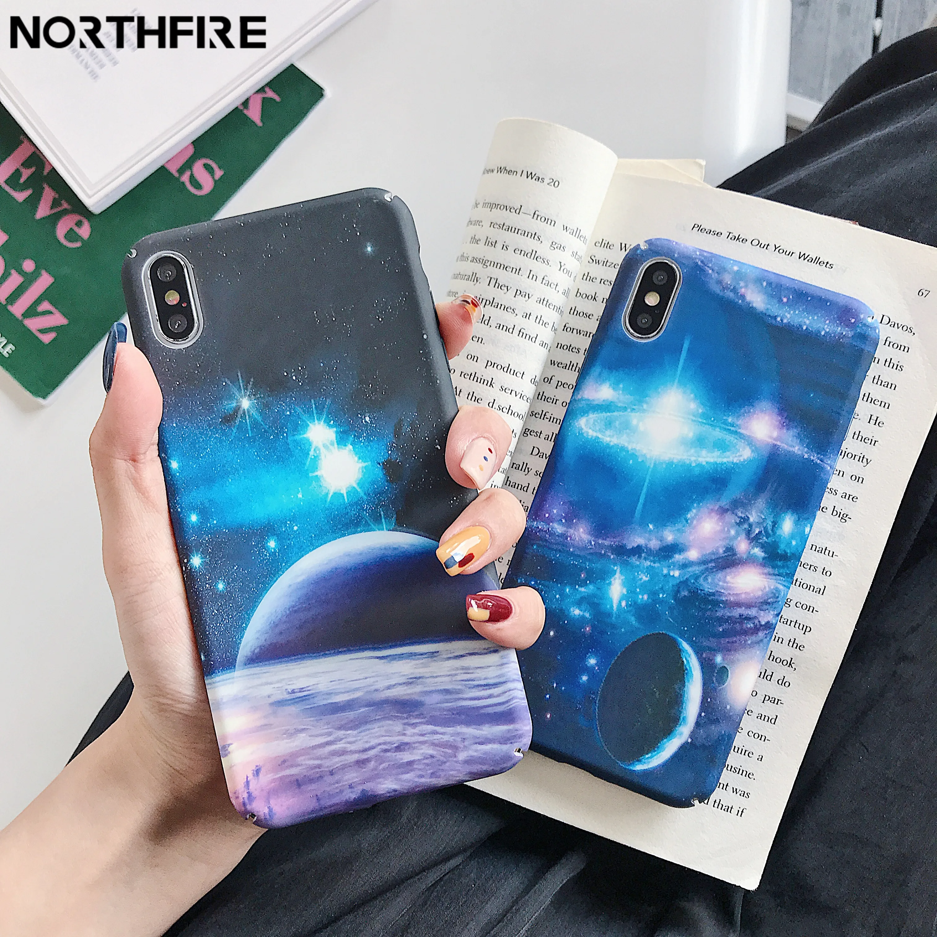 

Luminous Space Phone Case For iPhone 6 6s 8 7 Starry Sky Hard PC Case For iPhone X XR XS 5 5s SE 7Plus 8Plus Cover Coque Fundas
