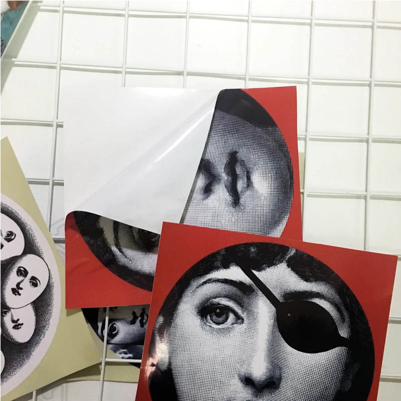 Creative European PVC tile sticker fornasetti design square Self-adhesive waterproof bathroom/kitchen wall stickers tile /wall Creative European PVC tile sticker fornasetti design square Self-adhesive waterproof bathroom/kitchen wall stickers tile /wall