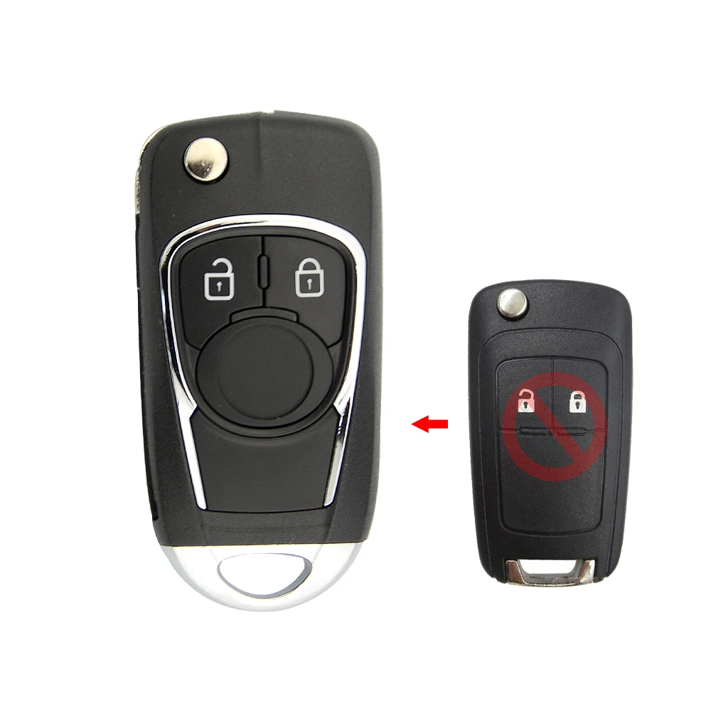 OkeyTech 2/3 Buttons Modified Flip Folding Car Key Shell Replacement Cover Case Fob for Opel Insignia Astra For Chevrolet Cruze