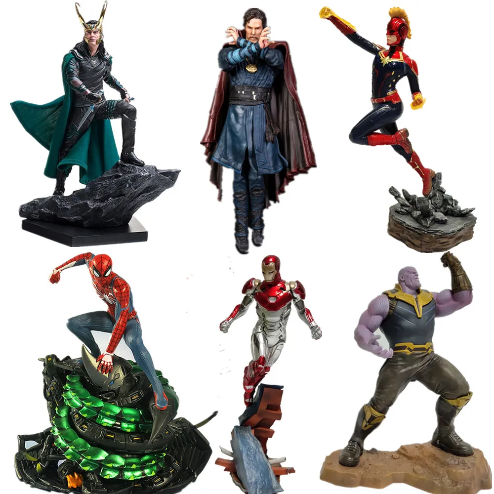 

Avengers Captain Marvel Thanos ironman spiderman Loki Doctor Strange Statue PVC Action Figures Avengers Endgame Dioarama