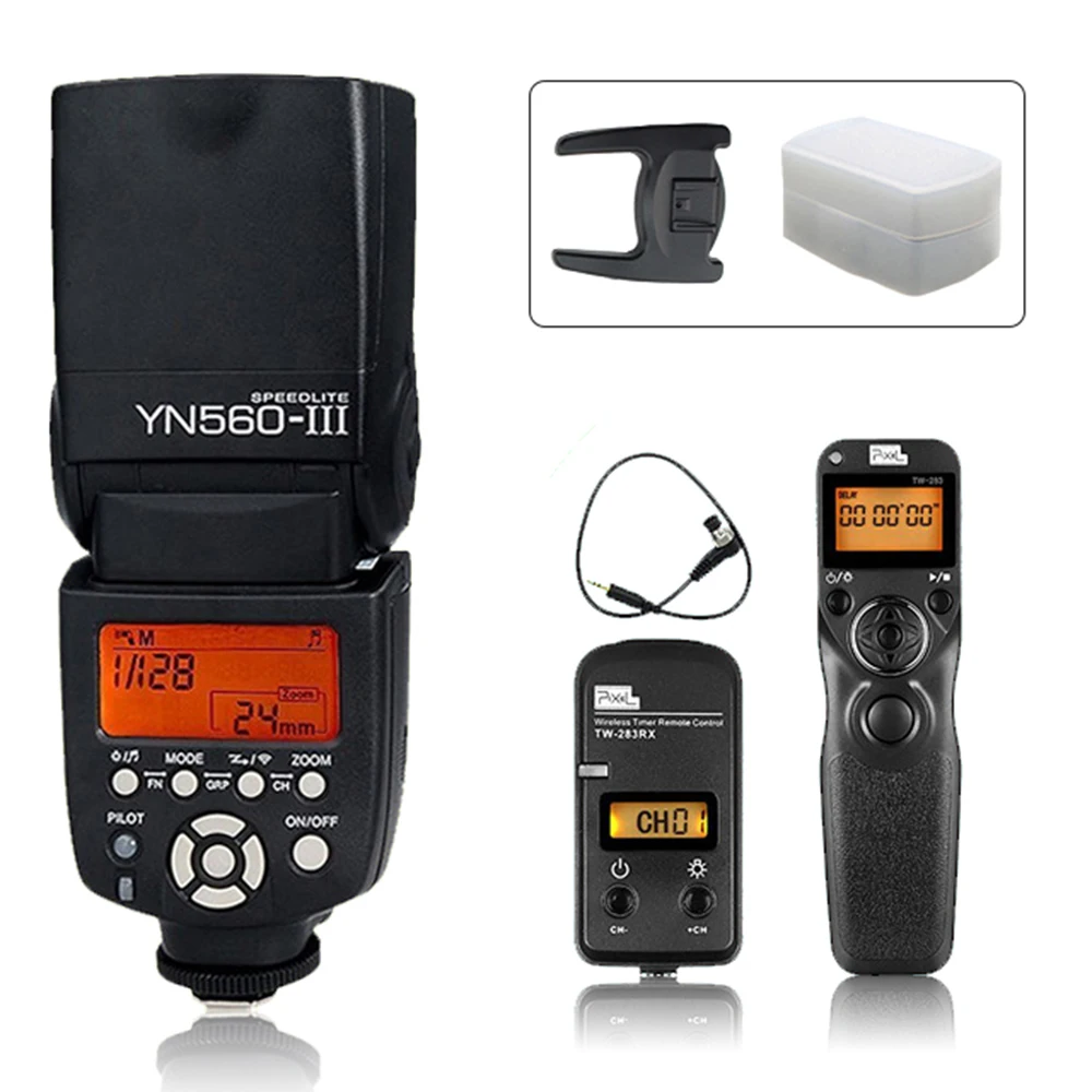 

YONGNUO YN560 III YN-560 III Flash Speedlite & PIXEL TW-283 DC0 Shutter Release For Nikon D700 D300S D810 D200 D3 D300 D800 D3S