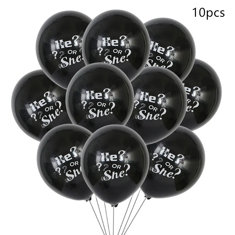 10 шт. она или он буквы воздушные шарики для украшения вечерние украшения для вечеринки мультфильм шляпа - Цвет: 2