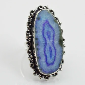 

Solar Quarts Ring Silver Overlay over Copper , Size: 6.75 , R1904