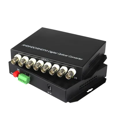 1 пара 8-канальный концентрических 720/960 P AHD CVI media converter, 8V1D, RS485, FC/одиночный режим