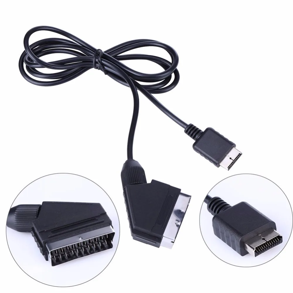Кабель SCART TV 2 м реальный свинцовый RGB кабель Scart для Playstation PS1 PS2 PS3 игровые консоли
