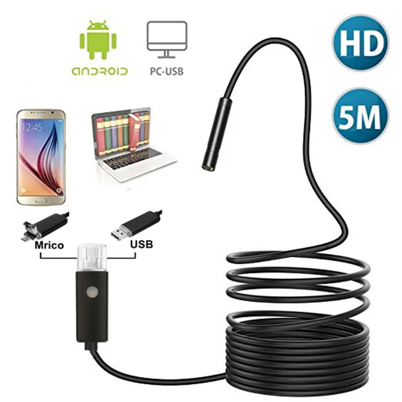 2/5/10 м USB эндоскоп 2 в 1 mirco и usb разъем для осмотра борескопов Камера 2.0MP CMOS HD