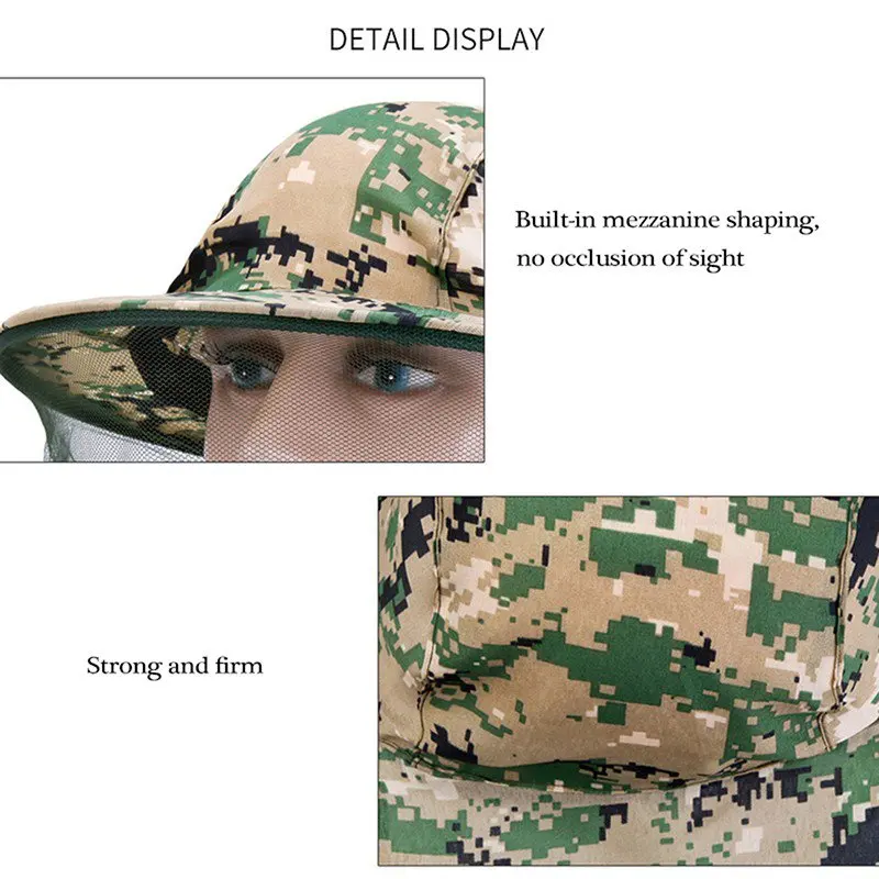 

Head Mosquito Net Hat Fish Beekeeping Gauze Cap Anti Mosquito Sun Protection Field Mask Face Jungle Protect Mesh Cover Cap Hat