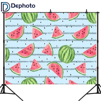 

DePhoto Photography Backdrops Watermelon Baby Shower Birthday Party Smash Cake Photo Background Photo Studio Photocal