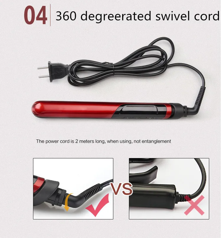 

2 in 1 Pro Ceramic Corn Curls Magic Hair Roller Hair Straightener curler round brush hair wand straightener