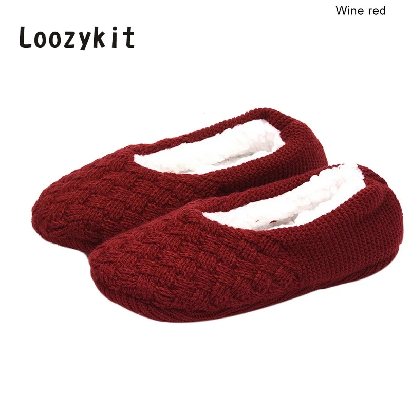 

LOOZYKIT Women Overshoes Silicone Non-slip Thickening Plus Velvet Indoor Warm Slippers Indoor Winter Slippers chaussures femme