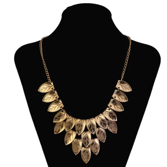 Женское винтажное длинное ожерелье lzhlq многослойное с листьями