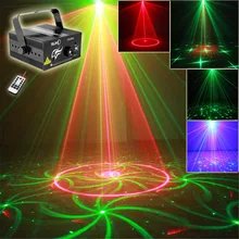 New IR Remote Mini 24 Patterns RG Laser Crossover Effect Projector 3W Blue LED Light Mixing Effect DJ Stage Lighting AZ24RG
