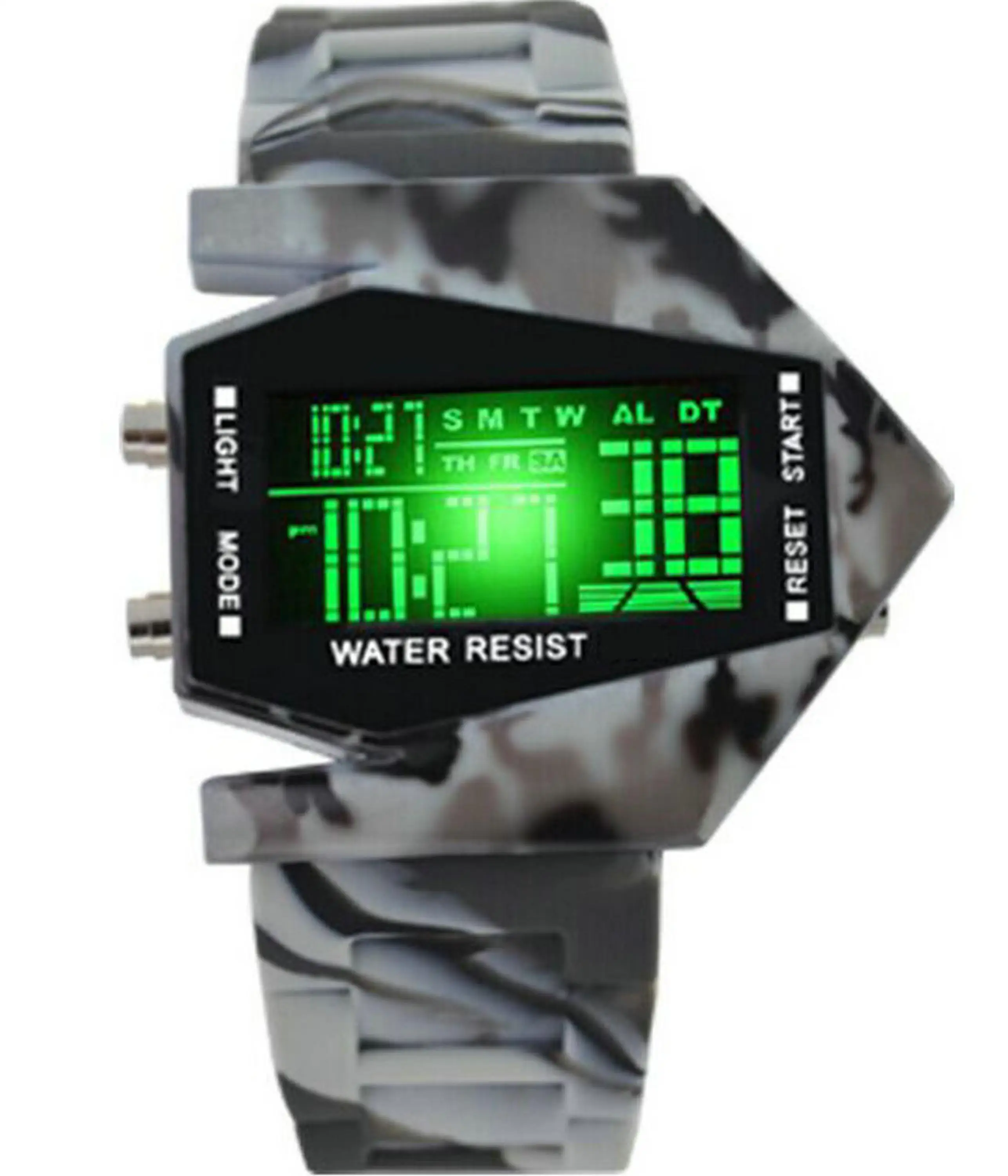 New arrival fashion led waterproof Camouflage flash fighter colorful student alarm clock electronic watch