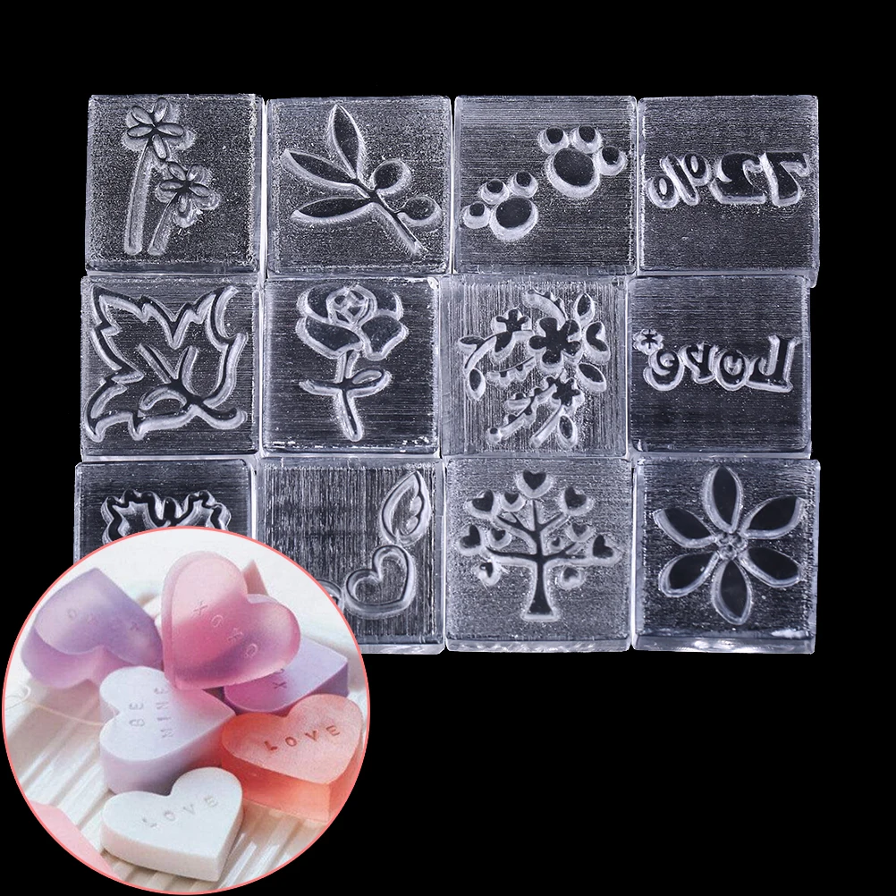 

1 x Handmade Soap Mold DIY Lychee Little Bee Lucky Tree Pattern Soap Stamp Chapter Seal Floral Handmade Mould Mold Stamps
