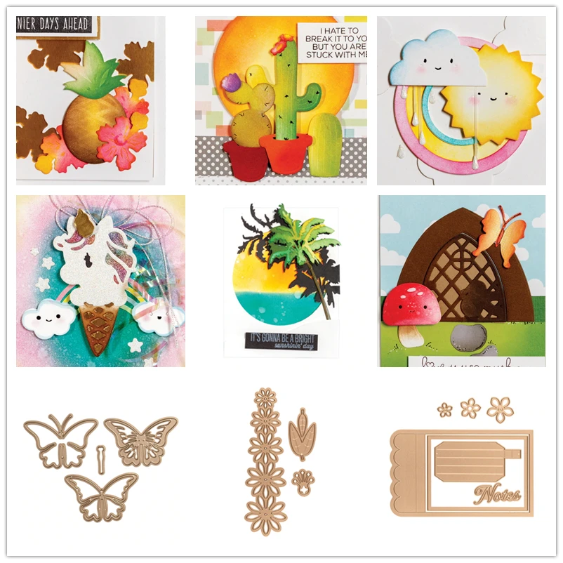 

Pineapple Cactus Butterfly Metal Cutting Dies for Scrapbooking New 2019 Cutting Embossing Stencils Paper Craft Die