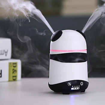 

Panda Essential Oil Diffuser Double Spray Nozzle Aromatherapy Air Humidifier Aroma Diffuser Home Office Mist Maker