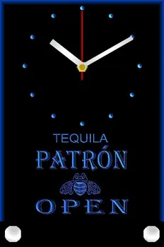 

tnc0022 Patron Tequila Beer OPEN Bar Table Desk 3D LED Clock