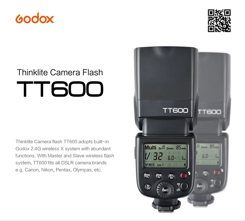 Godox TT600 TT600S 2,4G Беспроводная ttl 1/8000s Вспышка Speedlite с X2T-C/N/S/F/O/P триггер для Canon Nikon sony fuji olympus