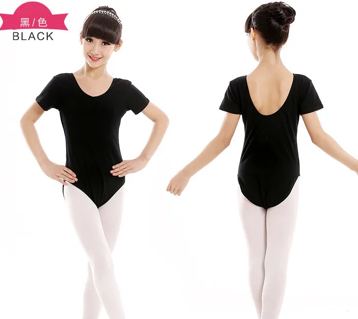 

2017 children's short sleeve cotton gym top / adult ballet training body top competition piece dance top