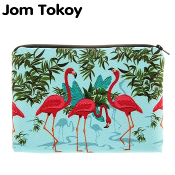

Jom Tokoy Flamingos 3D Printing simple makeup bag neceser Cosmetic case women trousse de maquillage organizer pencil case