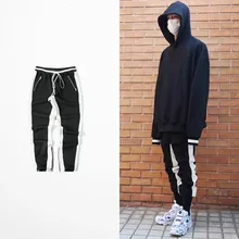 Повседневное узкие молния боты Треники черный, красный Дамские шаровары Для мужчин хип-хоп улица Мотобрюки Брюки для девочек Для мужчин Джоггеры для похудения Брюки для девочек