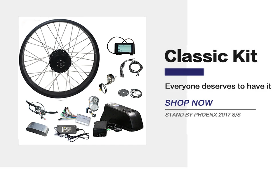 Cheap 26" 4.0 Fat Bike Electric Bike Conversion Kit with Lithium Battery 12/14/16ah 48V Fat Bike Rear Motor Wheel Electric Ebike Kit 1