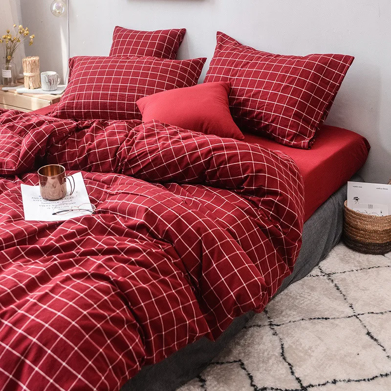 100 cotton Wash cotton 3pcs duvet cover sets(1pcs duvet cover+2pcs