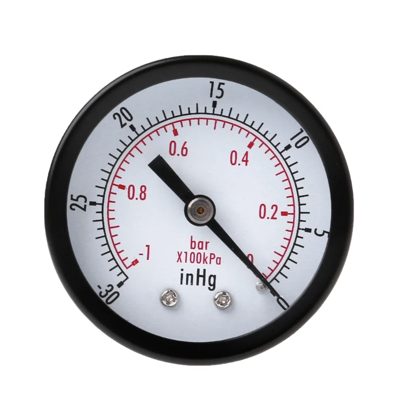 Mini Air Vacuum Pressure Gauge 50mm Pressure Meter 1bar 30inHg 1/4