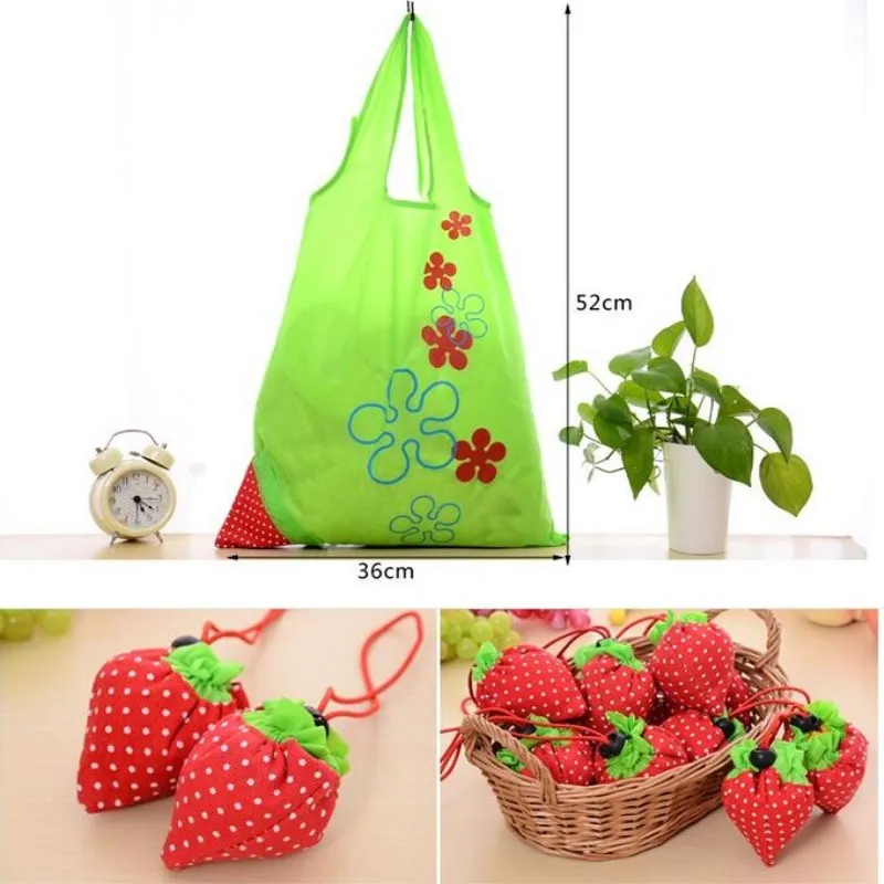 

1pc storage bag portable Reusable Foldable Strawberry Shape Hanging storage bag of fruit and vegetable home storage organization