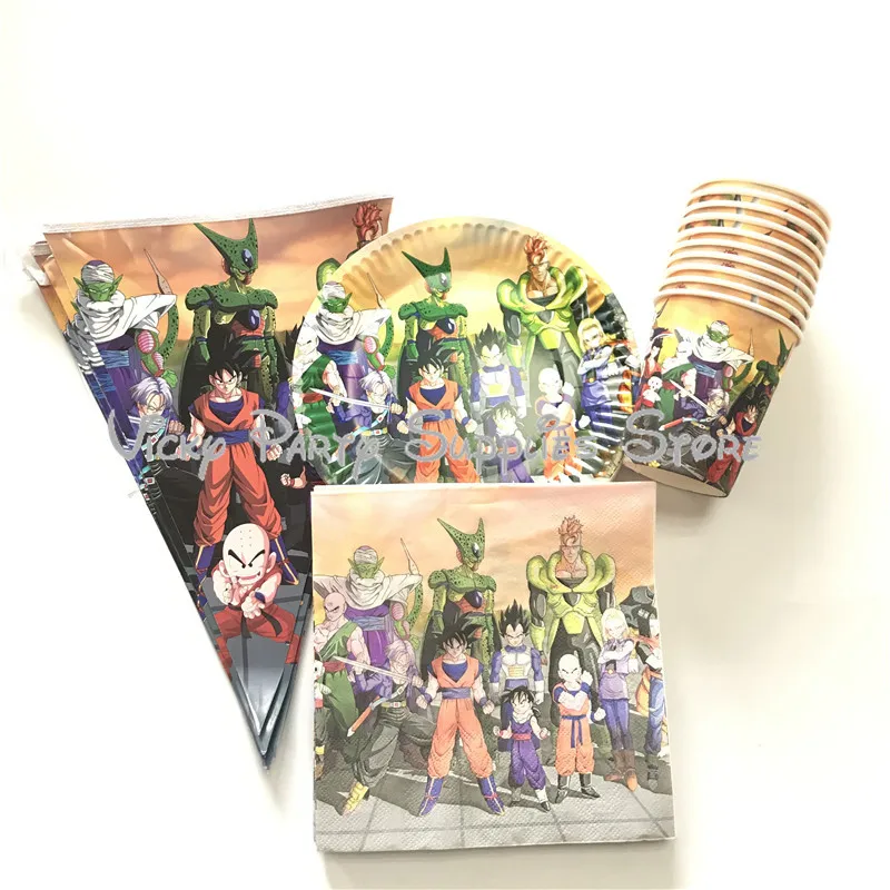 

50pcs/lot Dragon Ball Party Disposable Tableware Set Paper Napkins Cup Plate Birthday Baby Shower Party Tableware Supplies
