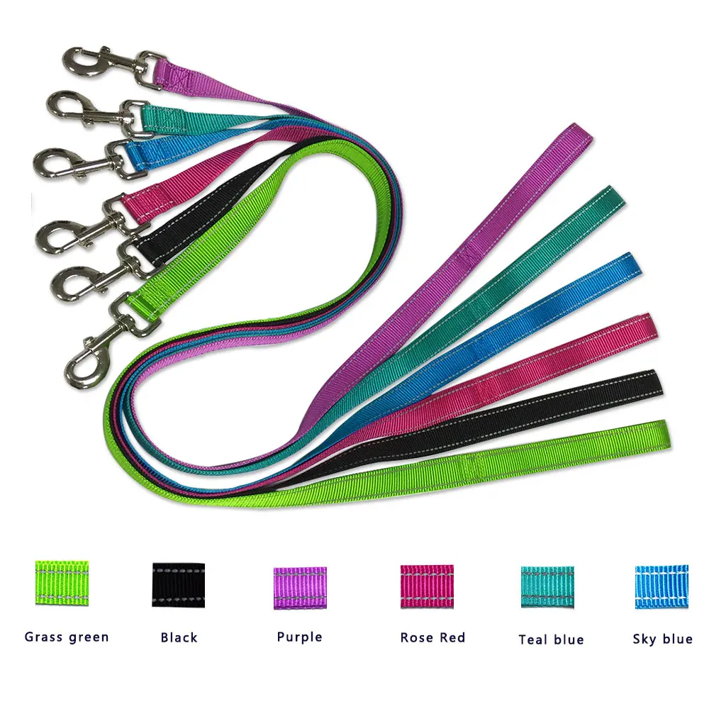 

Reflective Nylon Dog Leash for Boy & Girl Dogs 3 Sizes: Small, Medium, Larg Dogs Leash with Reflective Stitch for Night Walking