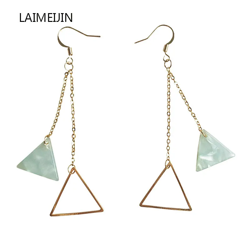 

Korea Simple Temperament Double Triangle Earrings For Women Geometric Long earrings Without Ear Pierced Ear Clip Fashion Jewelry