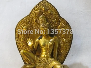 

shitou 00999 10"Tibet Temple 100% Bronze 24K Gold freedom Kwan-Yin Bodhisattva Buddha Statue