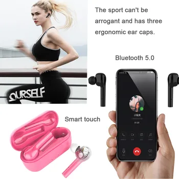

Twin Wireless Bluetooth Headset Stereo Headphones In-Ear Earphones Built-in Microphone