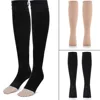 Chaussettes de Compression unisexes à bout ouvert, 1 paire, longueur genou, fermeture éclair, jambes, Anti-Fatigue, Support de varicité, chaussettes élastiques ► Photo 3/6