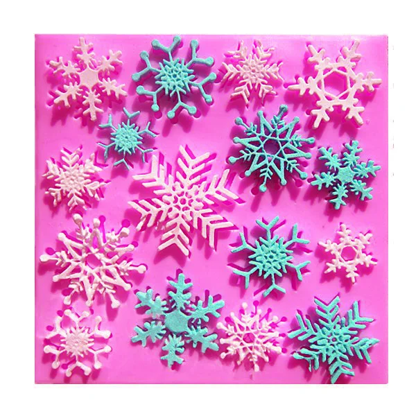 

Special Offer for Christmas cake baking tools Beautiful snowflake cake decoration tools silicone molds F0765