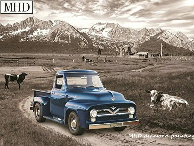 5d diy diamond painting cross stitch &quotold style car&quot new arrival full square 3d embroidery mosaic view car picture | Дом и сад