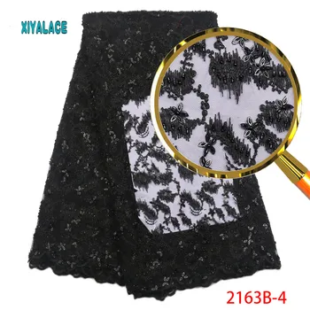 

Luxury Lace Fabric Latest African Lace Fabric High Quality Handmade Beads Embroidery Bridal Wedding Lace Fabric PGC2163B-2