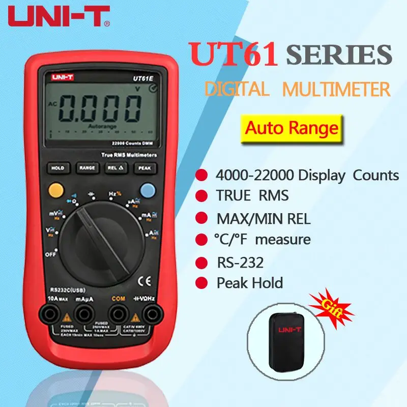 Цифровой мультиметр UNI T UT61A UT61B UT61C UT61D UT61E true rms Автоматический диапазон постоянный