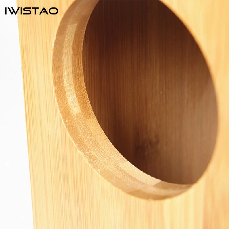 IWISTAO HIFI 4 Inches Full Range Speaker Empty Cabinet Inverted 1 Pair Finished Bamboo Wood for Tube Amplifier