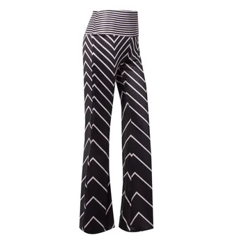 

2017 New Arrival Women Chic Wave Wide Leg Pants Summer Casual Loose High Waist Cropped Trousers