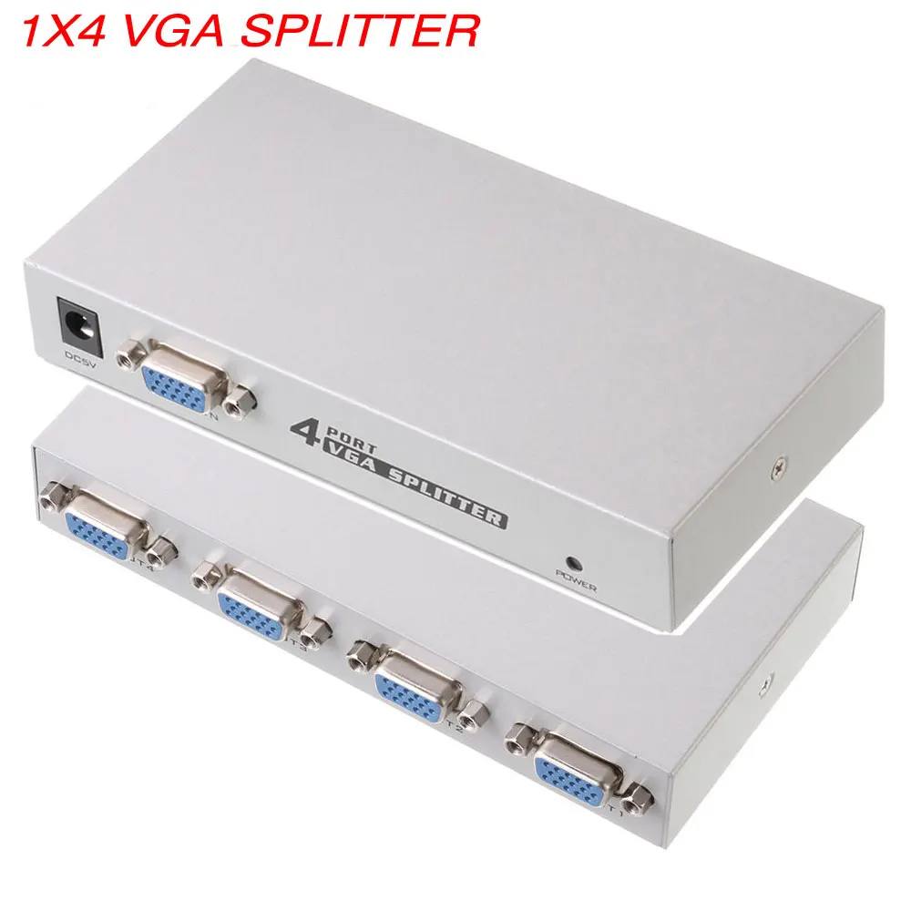 Видеоразветвитель VGA XGA SVGA HD15 с 4 портами вилка стандарта США для ПК ноутбука