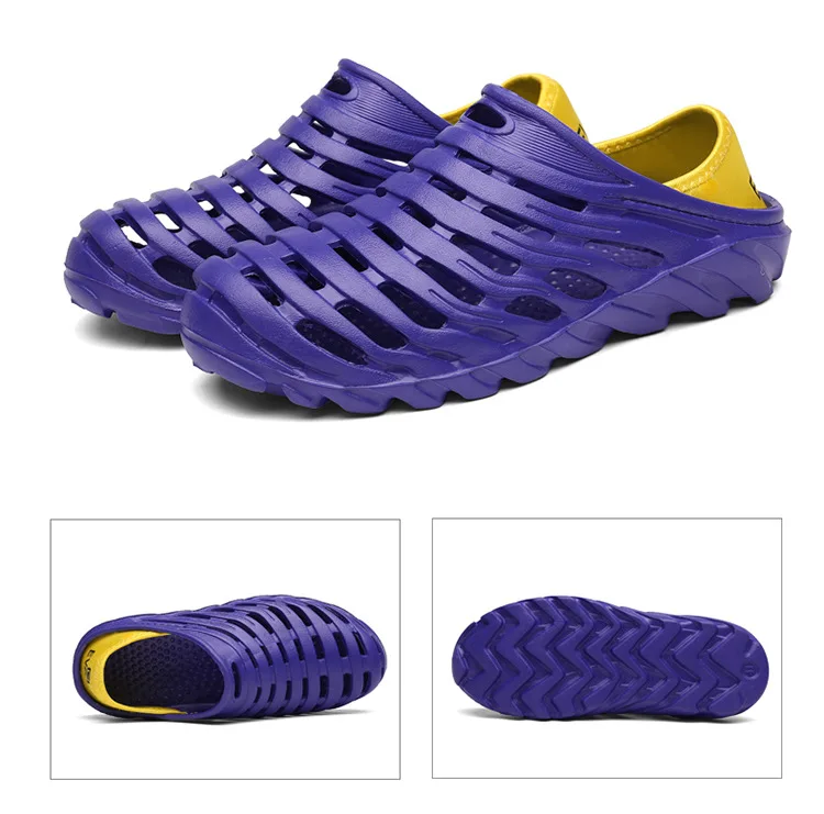 New Men's Croc Shoes Sandals Summer Lightweight Hollow Male Water Beach Shoes Lightweight Beach Walking Zapatos Large size
