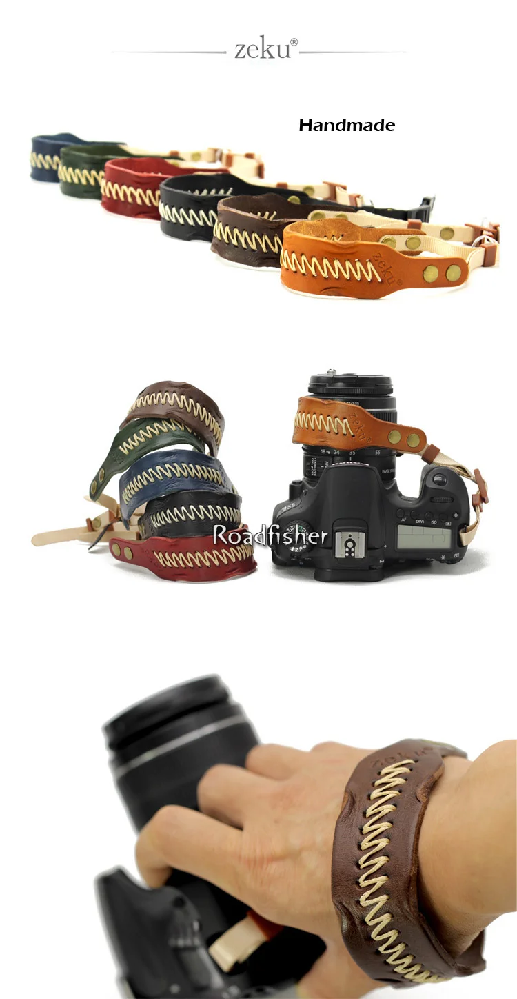 Vintage leather camera wrist strap 1