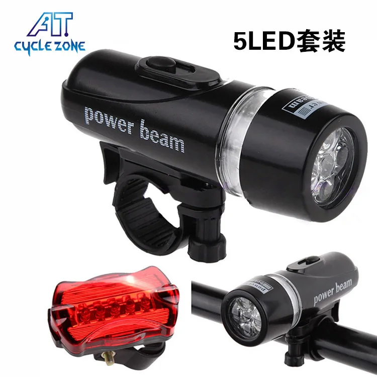 

Bicycle Light Super Mini Mtb Headlight Tail Kit 5led Night Riding Warning Equipment