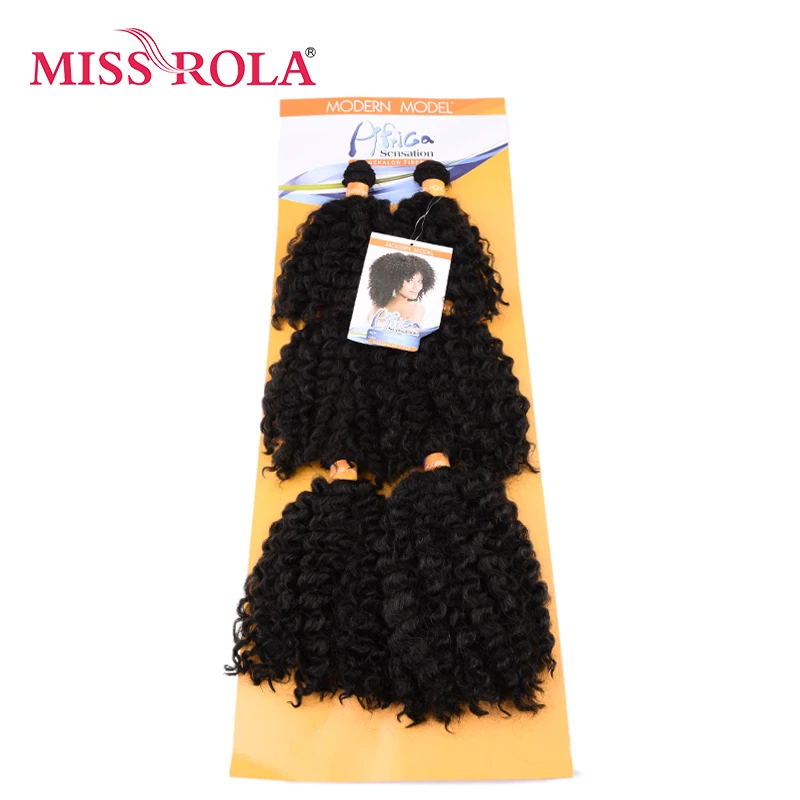 Miss Rola Synthetic Short Wavy Double Hair Weft Weave 100% Kanekalon Fiber Hair Extensions 6pcs/lot