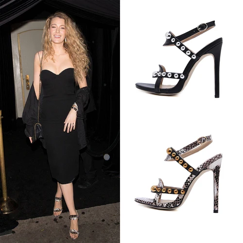 

Odinokov 2019 New Arrival Pu Ankle Strap Party Buckle Strap Fashion String Bead Snake Shoes Sandals For Women With Heels