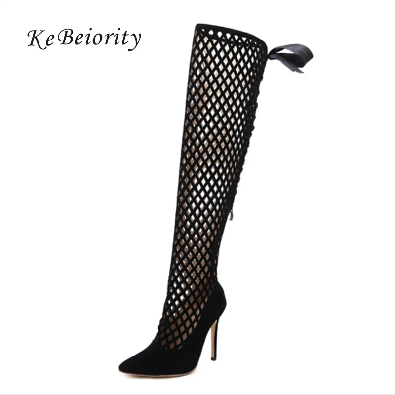 

KEBEIORITY 2018 Summer Over The Knee Boots Women Roman Boots High Heel Boots Sexy Thin Heel Shoes
