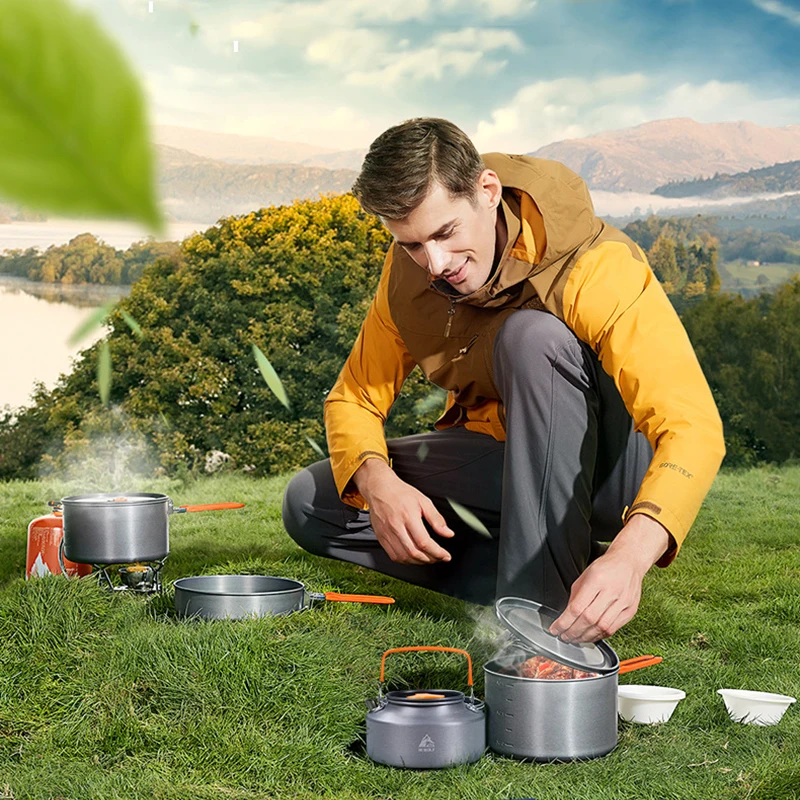 camping cookware set for 4